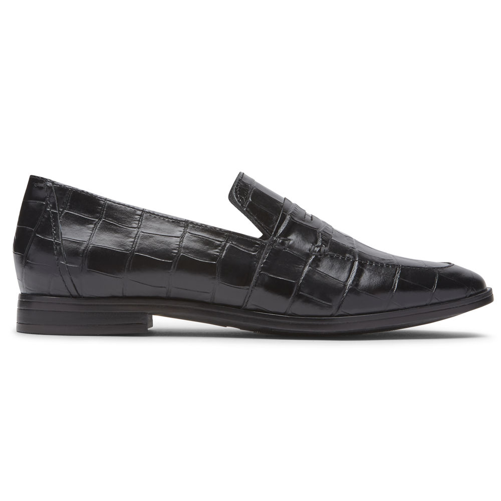 Rockport Loafers For Womens Black - Perpetua Penny - RW3982756